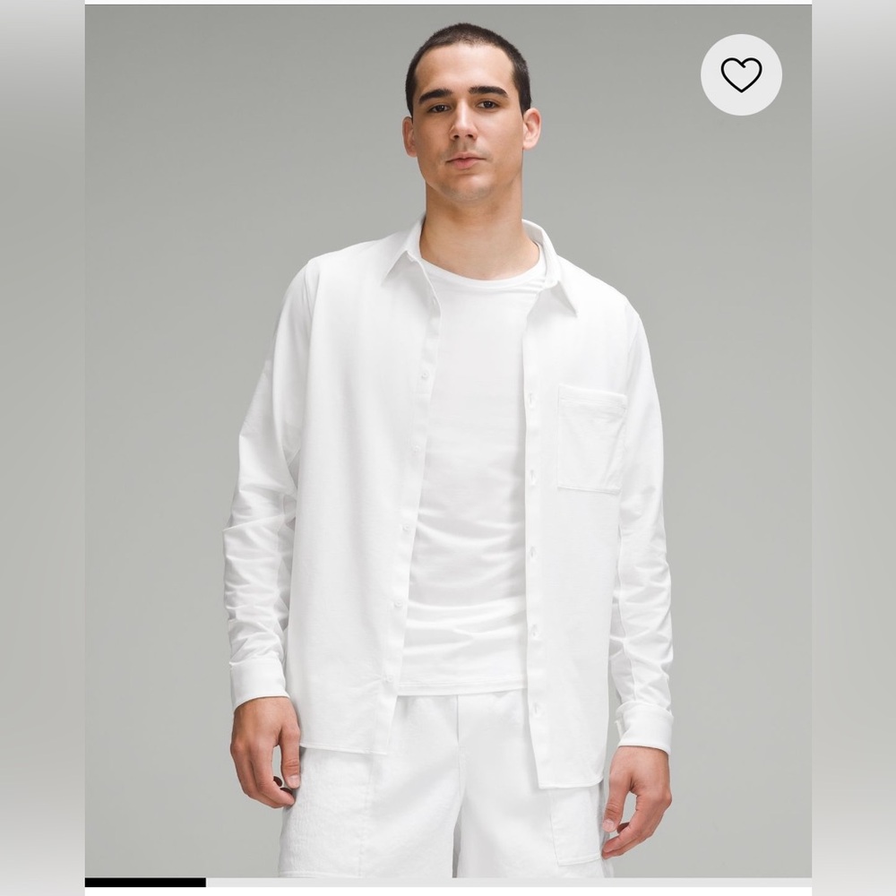 lululemon athletica Men's All-White Casual Button-Down Shirt